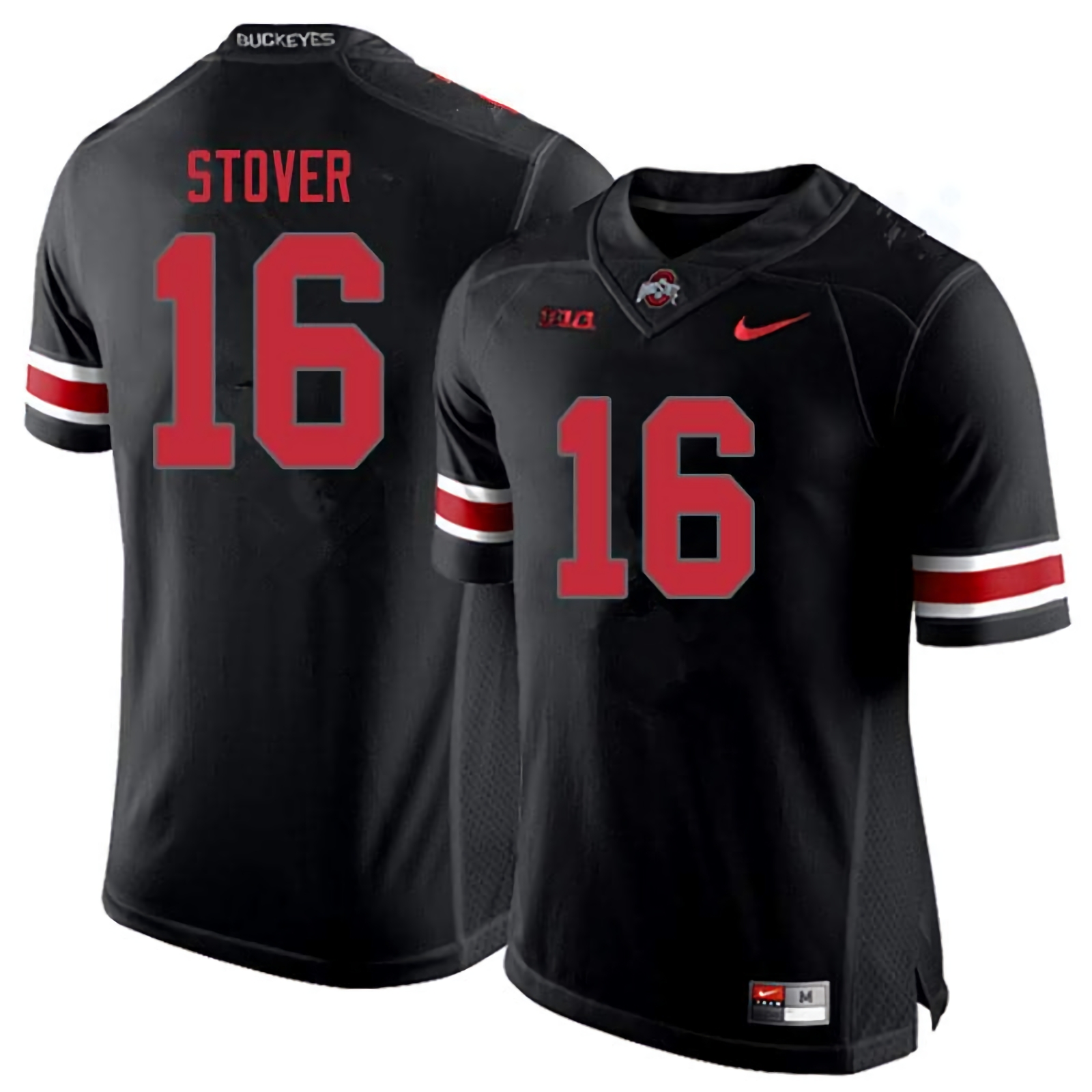Cade Stover Ohio State Buckeyes Men's NCAA #16 Nike Blackout College Stitched Football Jersey NKU4856KQ